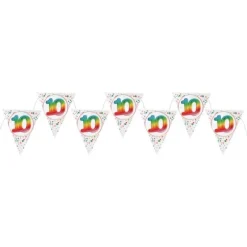 Banderole de 7 fanions pour anniversaire - 3 m - Collection Anni' Festy - Âge au choix