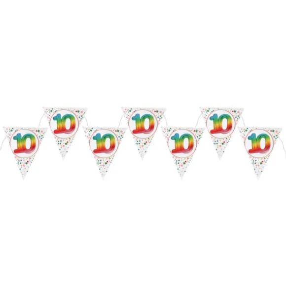 Banderole de 7 fanions pour anniversaire - 3 m - Collection Anni' Festy - Âge au choix