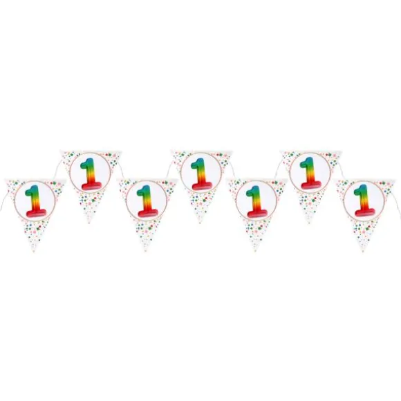 Banderole de 7 fanions pour anniversaire - 3 m - Collection Anni' Festy - Âge au choix