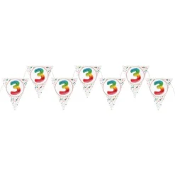 Banderole de 7 fanions pour anniversaire - 3 m - Collection Anni' Festy - Âge au choix