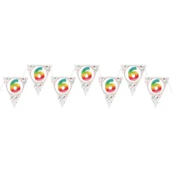 Banderole de 7 fanions pour anniversaire - 3 m - Collection Anni' Festy - Âge au choix