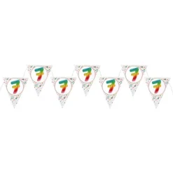 Banderole de 7 fanions pour anniversaire - 3 m - Collection Anni' Festy - Âge au choix