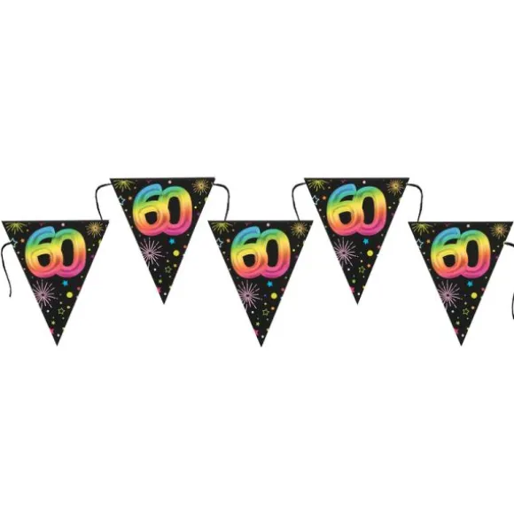 Banderole de 7 fanions pour anniversaire - 3 m - Collection Festicolor - Âge au choix