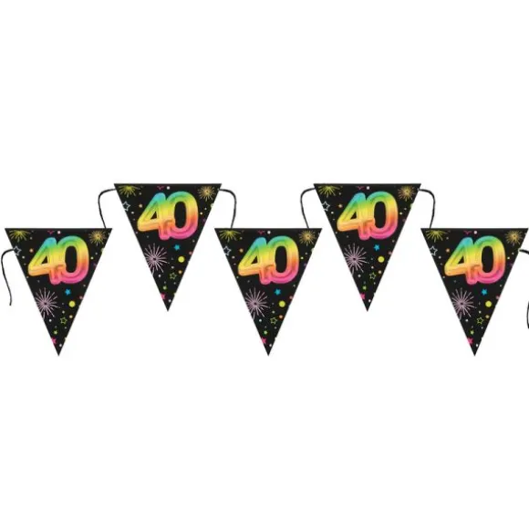 Banderole de 7 fanions pour anniversaire - 3 m - Collection Festicolor - Âge au choix