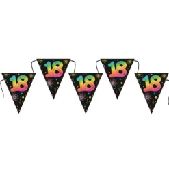 Banderole de 7 fanions pour anniversaire - 3 m - Collection Festicolor - Âge au choix