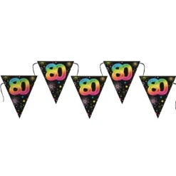 Banderole de 7 fanions pour anniversaire - 3 m - Collection Festicolor - Âge au choix