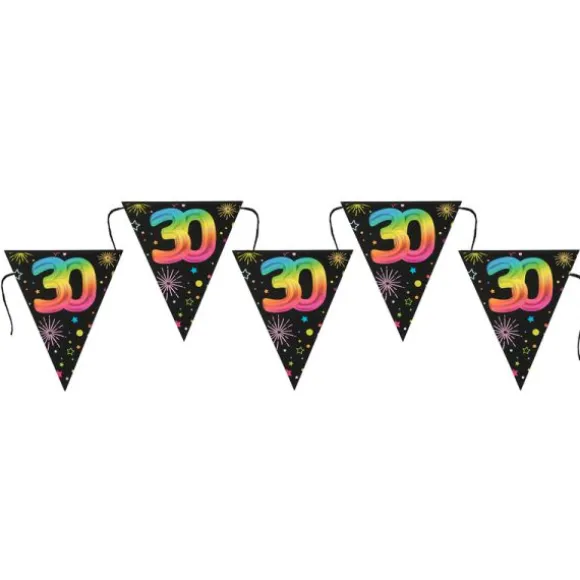 Banderole de 7 fanions pour anniversaire - 3 m - Collection Festicolor - Âge au choix