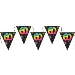 Banderole de 7 fanions pour anniversaire - 3 m - Collection Festicolor - Âge au choix