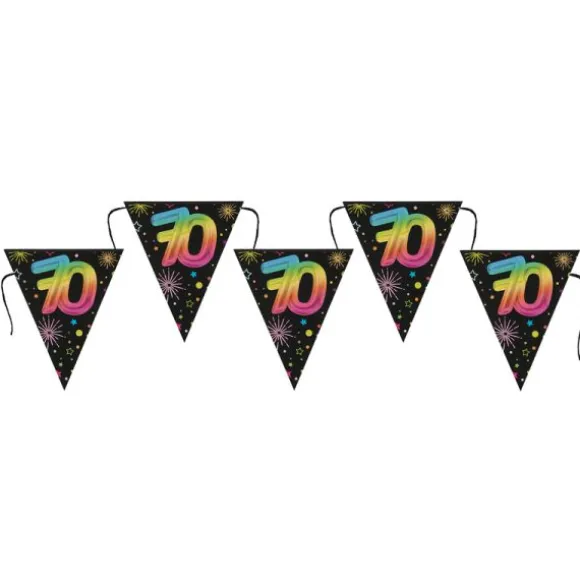 Banderole de 7 fanions pour anniversaire - 3 m - Collection Festicolor - Âge au choix