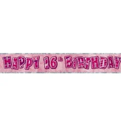 Bannière Anniversaire Glitz Rose 16 ans
