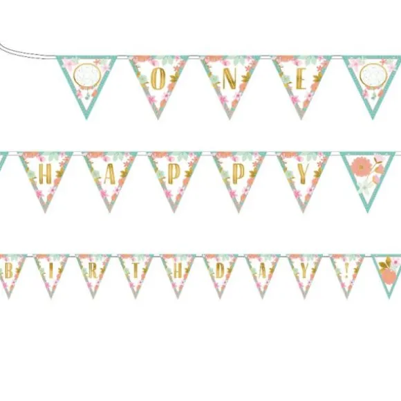 Bannière de Fanions - Happy Birthday - 4m50 - Bohème