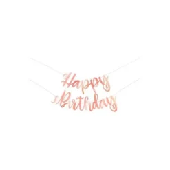 Bannière de Lettres Happy Birthday Rose Gold