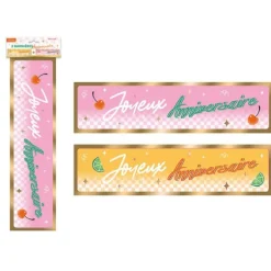 2 bannières "Joyeux Anniversaire" - Collection Retro Pop