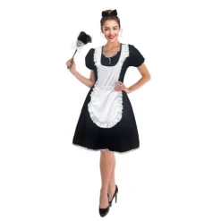Bas noirs de Soubrette à nœuds blancs - Taille unique