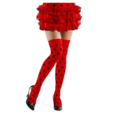 Bas Rouge à Pois de Coccinelle Sexy - Taille Unique