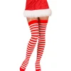 Bas Sexy de Noël Rayés Rouge et Blanc