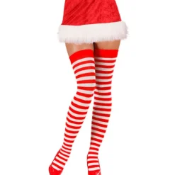 Bas Sexy de Noël Rayés Rouge et Blanc