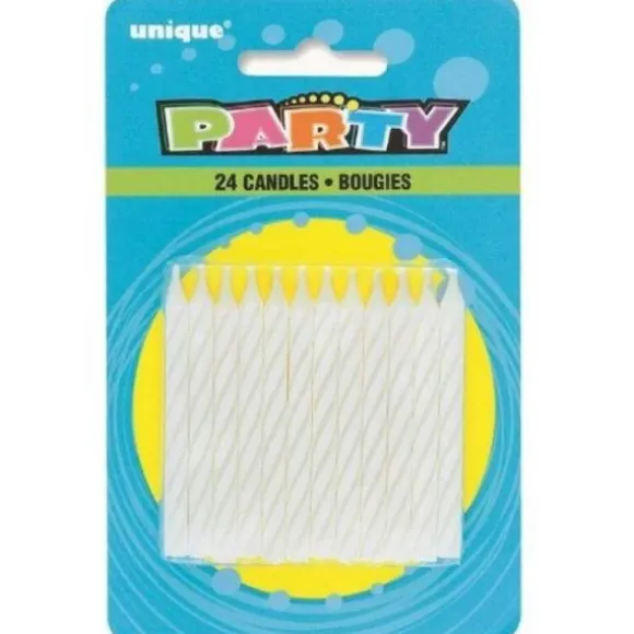 Blister de 24 bougies à spirales - Blanc