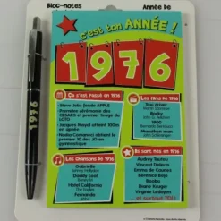 Bloc-notes et Stylo Année de naissance 1976