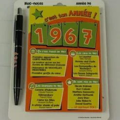 Bloc-notes et Stylo Année de naissance 1959