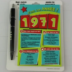 Bloc-notes et Stylo Année de naissance 1962