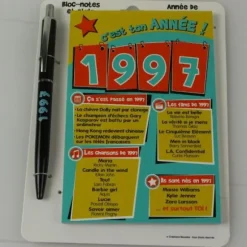 Bloc-notes et Stylo Année de naissance 1997