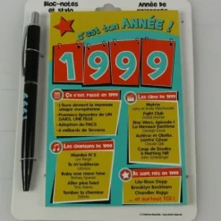 Bloc-notes et Stylo Année de naissance 1999