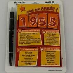 Bloc-notes et Stylo Année de naissance 1955