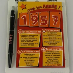Bloc-notes et Stylo Année de naissance 1957