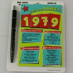 Bloc-notes et Stylo Année de naissance 1979