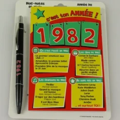 Bloc-notes et Stylo Année de naissance 1982