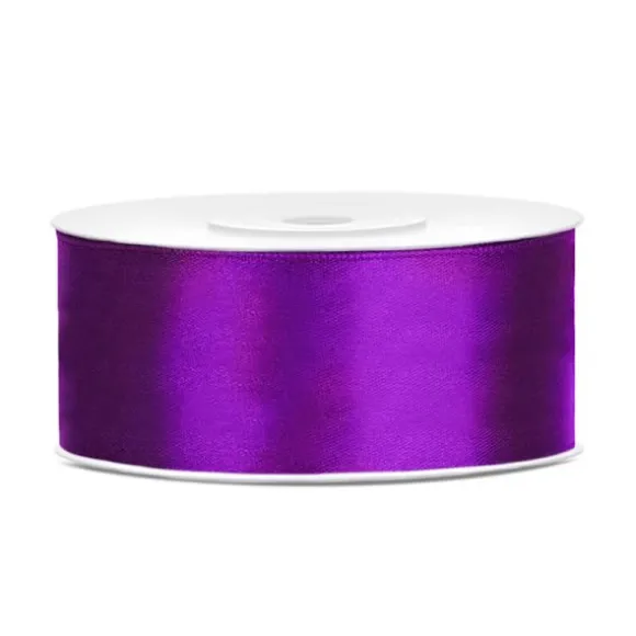 Bobine de ruban satiné - 25 mm x 25 m - Couleur au choix