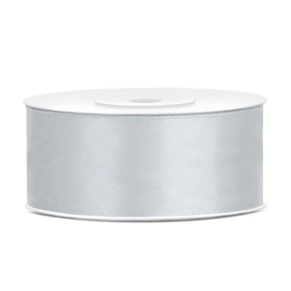 Bobine de ruban satiné - 25 mm x 25 m - Couleur au choix
