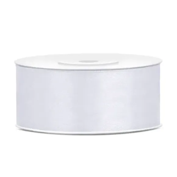 Bobine de ruban satiné - 25 mm x 25 m - Couleur au choix