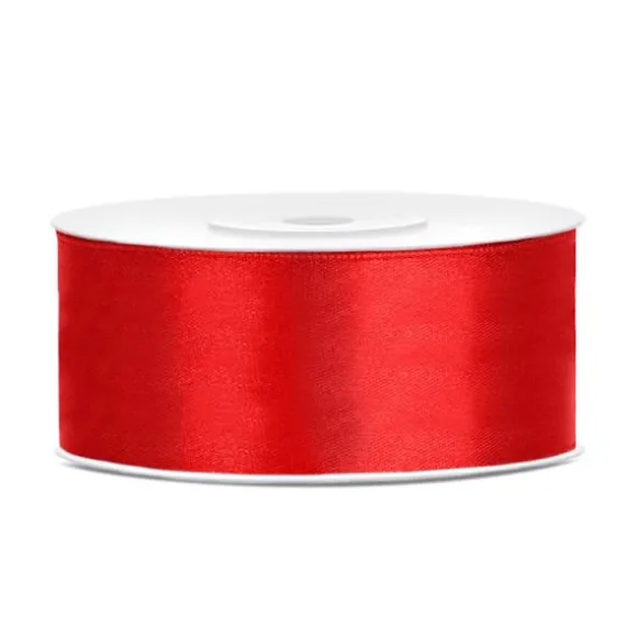 Bobine de ruban satiné - 25 mm x 25 m - Couleur au choix