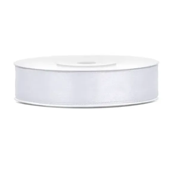 Bobine de ruban satiné - 12 mm x 25 m - Couleur au choix