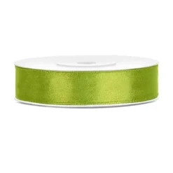 Bobine de ruban satiné - 12 mm x 25 m - Couleur au choix