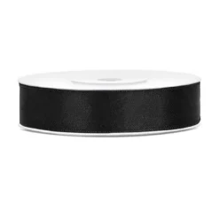 Bobine de ruban satiné - 12 mm x 25 m - Couleur au choix