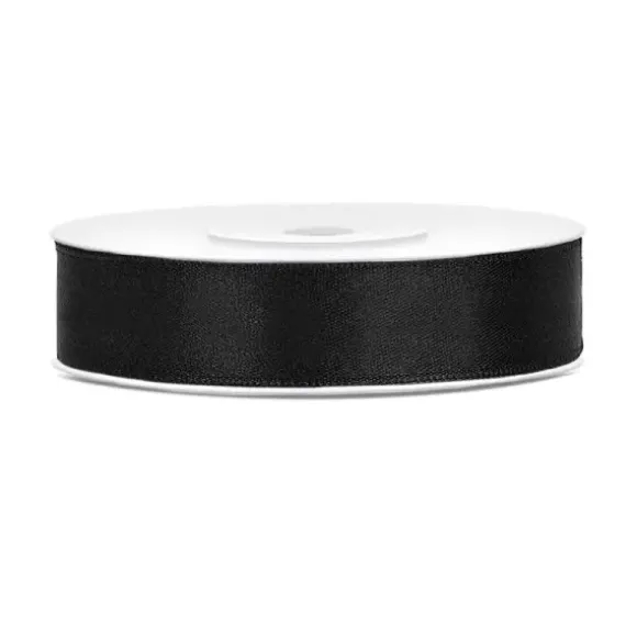 Bobine de ruban satiné - 12 mm x 25 m - Couleur au choix