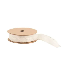 Bobine de ruban tissé avec effet de lin - 15 mm x 5 m