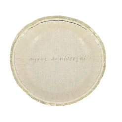 6 bols "Joyeux Anniversaire" en carton - Diamètre 13 cm - Collection Gold'n Age