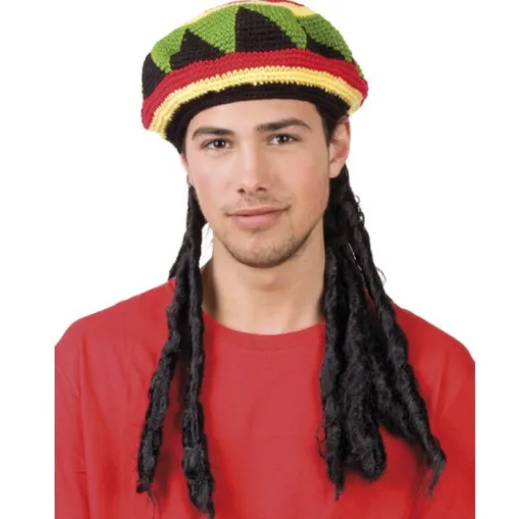 Bonnet Rasta Jamaïque avec dreadlocks
