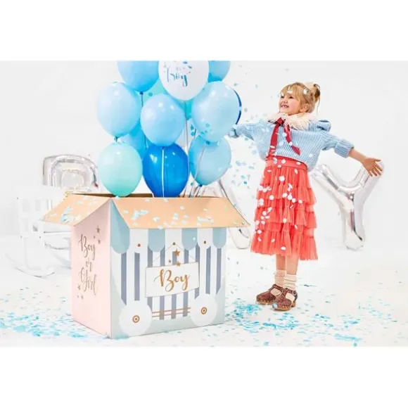 Boîte en carton XXL "Boy or Girl" pour l'envoi des ballons - 60 x 40 x 60 cm - Gender Reveal
