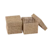 2 boîtes carrées en jute - 5 x 5 x 5 cm