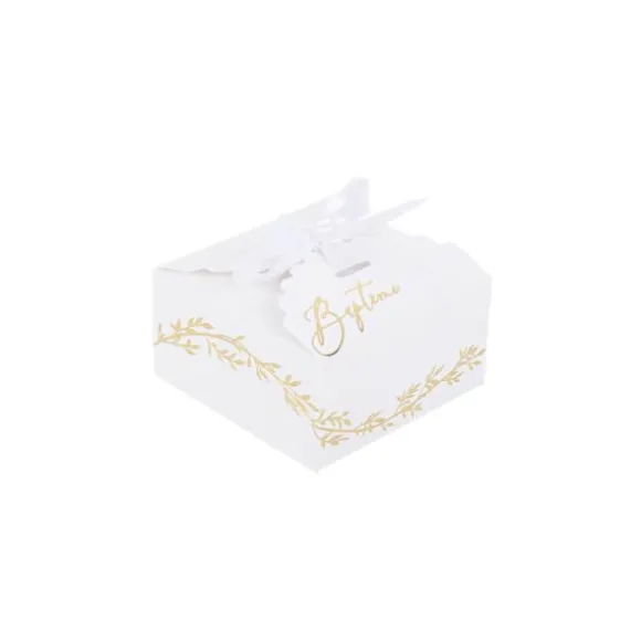 10 Boîtes Festonnées en Carton - Collection Baptême Jolis Brins