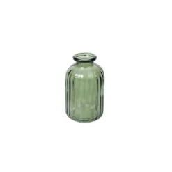 Bougeoir blanc en céramique avec rond - 8,7 x 4,3 x 14 cm - Collection Voile de Douceur
