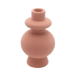 Bougeoir Design en Céramique Terracotta - 8,5 x 15,7 cm
