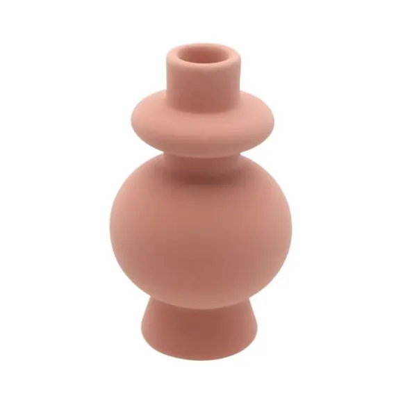 Bougeoir Design en Céramique Terracotta - 8,5 x 15,7 cm