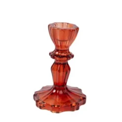 Bougeoir double bleu en verre - Antonio - 5,5 x 8,5 cm - Modèle au choix