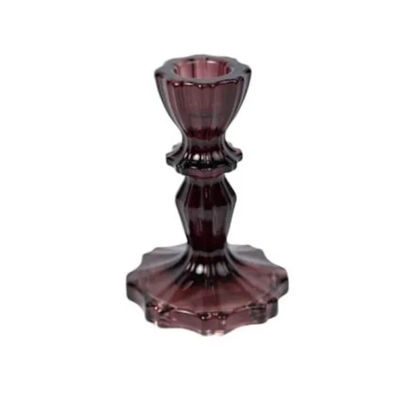 Bougeoir double bleu en verre - Antonio - 5,5 x 8,5 cm - Modèle au choix